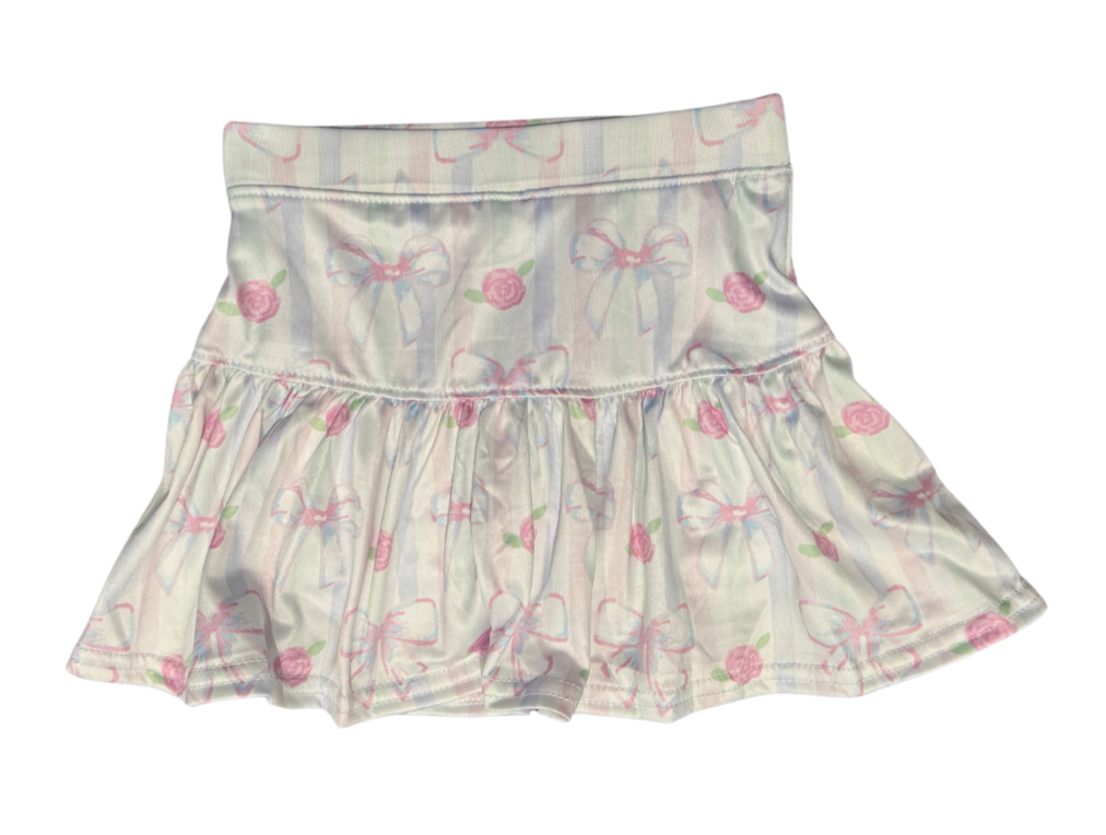 Azarhia Gathered Skort - Water Color Bows