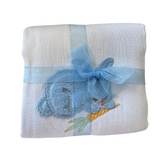 Blue Bunny Applique Burp Cloth