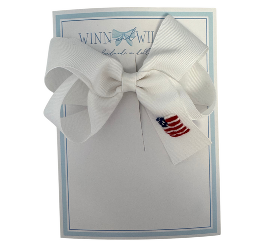 Medium White Americana Bow