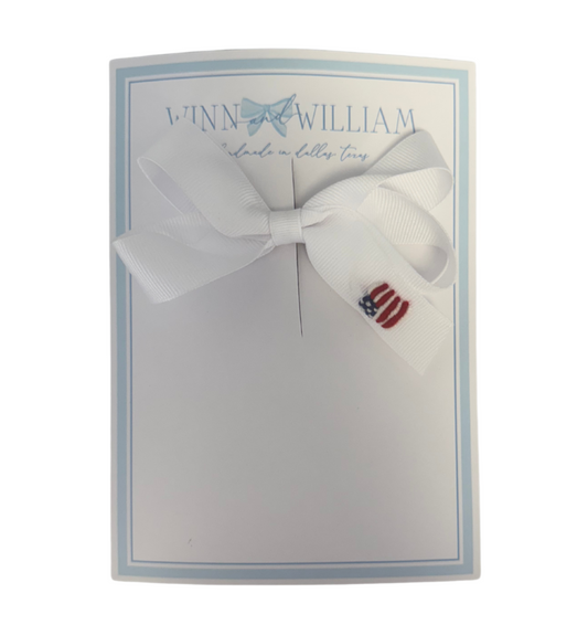 Small White Americana Bow