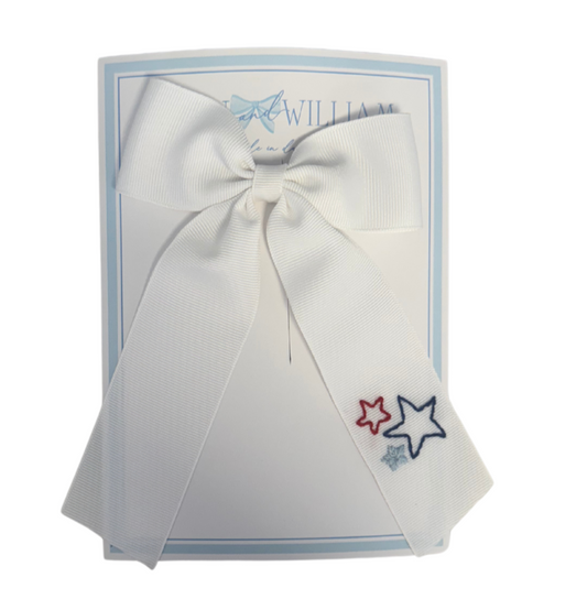 Medium White Star Bow