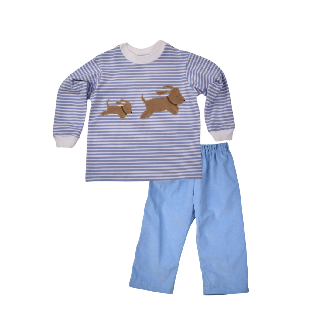 Funtasia Too Dogs Striped Tee and Pant Set