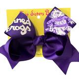 Two Sisters Bows Hand Painted Horned Frogs Large Bow