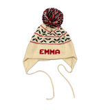MJK Knits Nordic Earflap Hat- Red