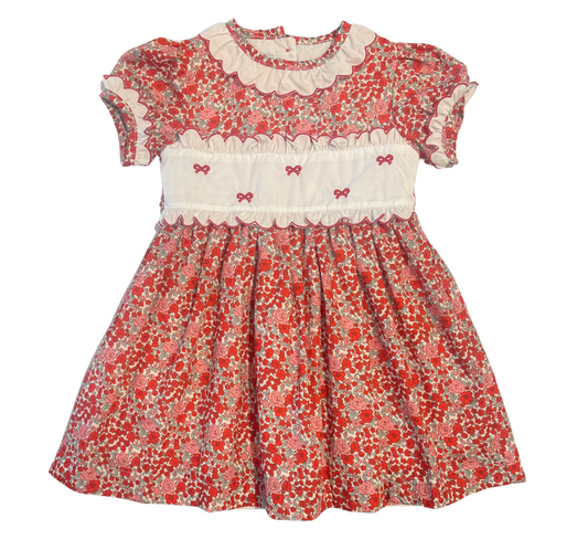 Red Floral Bow Dress