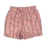 Pink Garland Trellis Flores Cotton Shorts