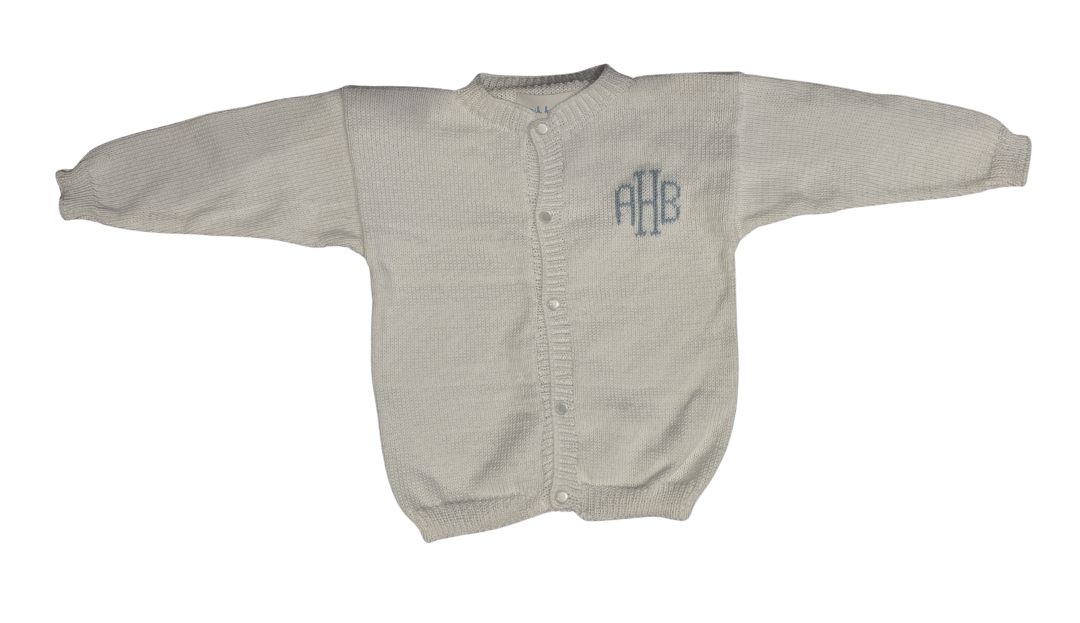 White Cardigan - Light Blue