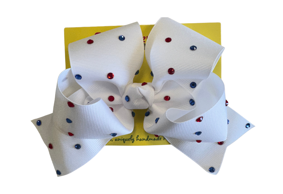 Royal and Red Crystal Large Bow made by Two Sisters