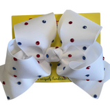 Royal and Red Crystal Large Bow made by Two Sisters