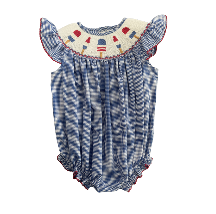 Patriotic Popsicles Emmie Smocked Bubble