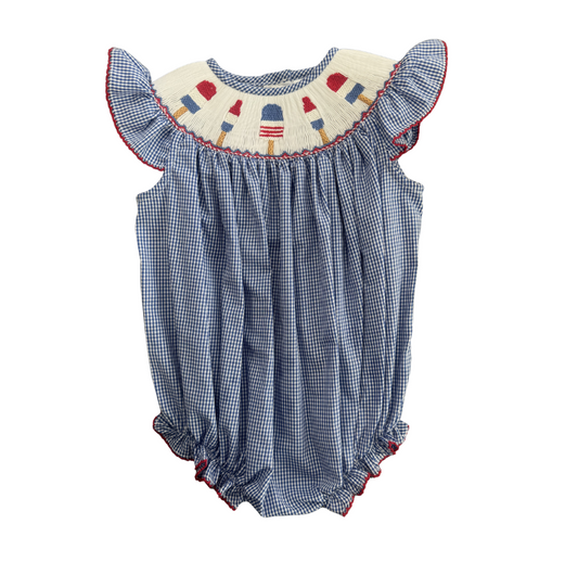 Patriotic Popsicles Emmie Smocked Bubble