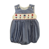 Patriotic Popsicles Noah Smocked Bubble