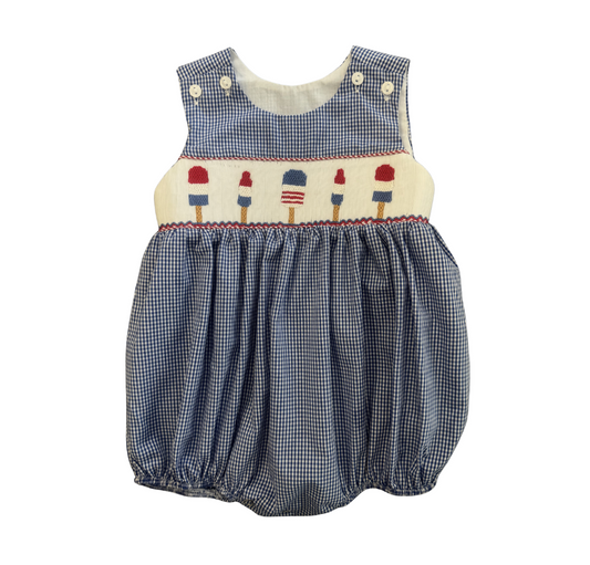 Patriotic Popsicles Noah Smocked Bubble