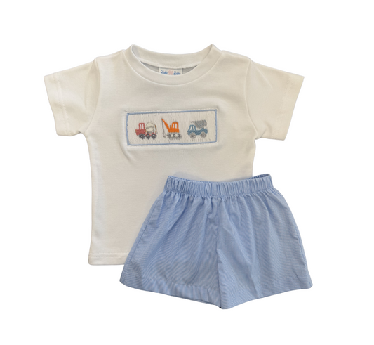 Tom Construction Smocked Short Set
