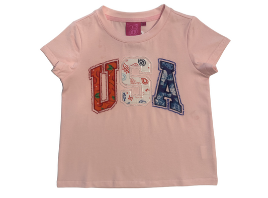 Kids Light Pink USA Bandana Tee