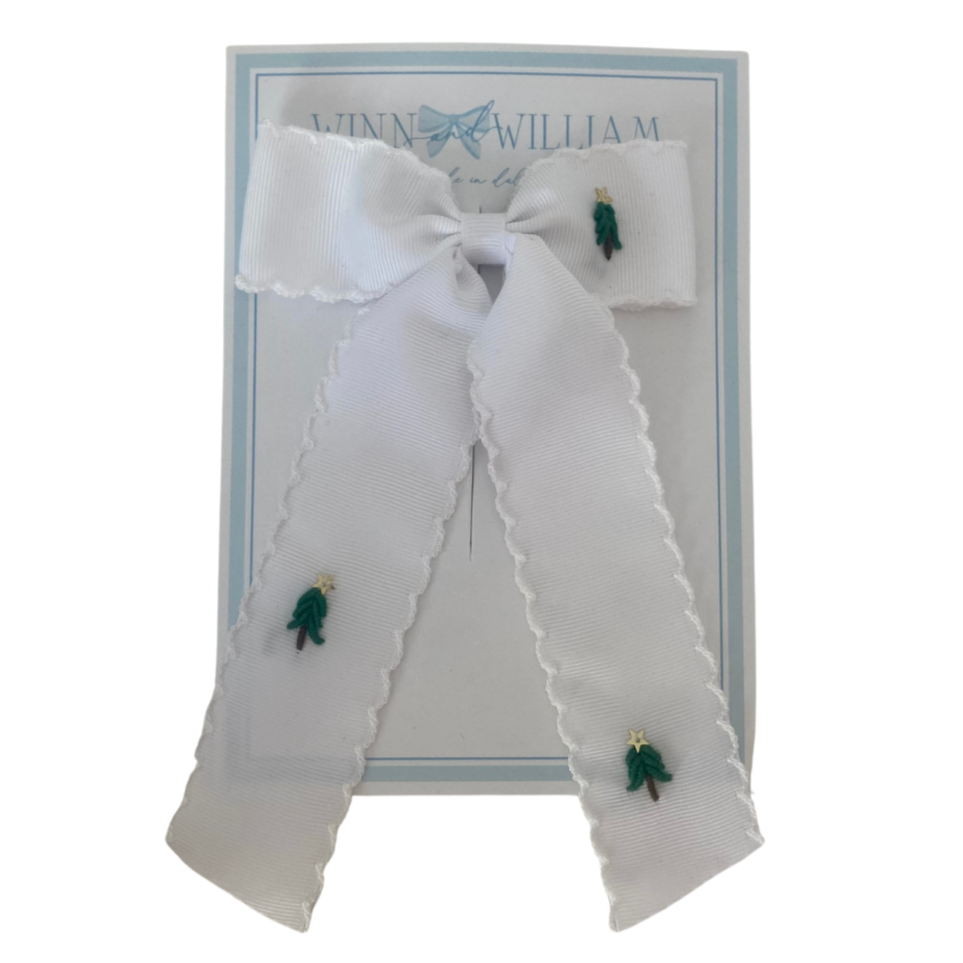 Winn and Williams Medium White Bullion Trees Bow