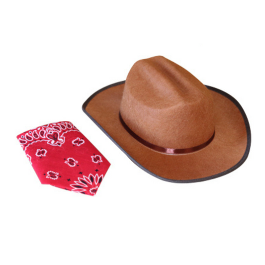 Aeromax Toys Tan Cowboy Hat With Red Bandana