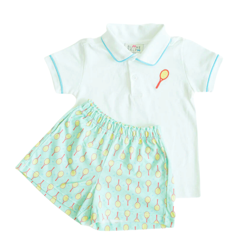 Ruth and Ralph Tennis Shep Polo And Shorts Set