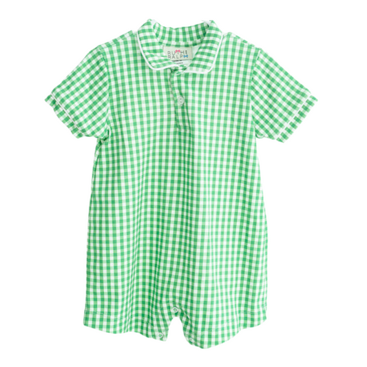 Ruth and Ralph Green Gingham Harold Romper