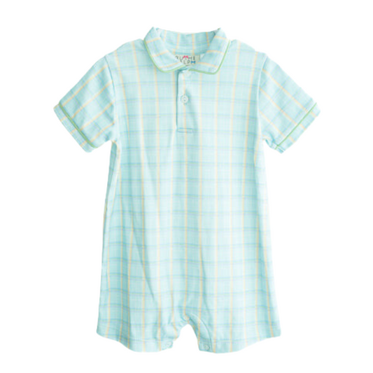 Ruth and Ralph Blue Easter Plaid Harold Romper
