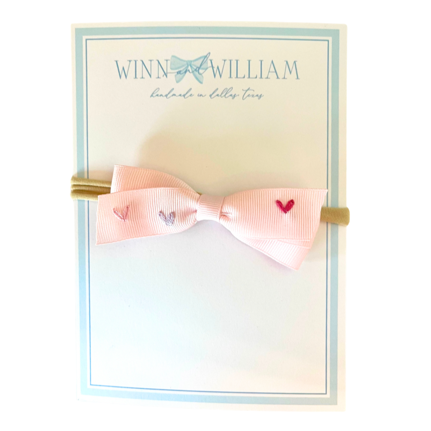 Winn and Williams Baby Headband With Hearts - Pink