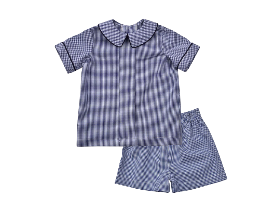 Funtasia Too Navy Mini Check Short Set