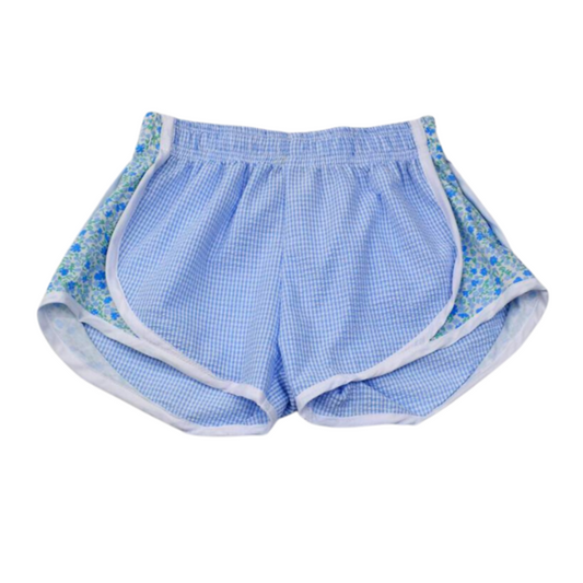  Funtasia Too Athletic Shorts - Blue with Floral Sides