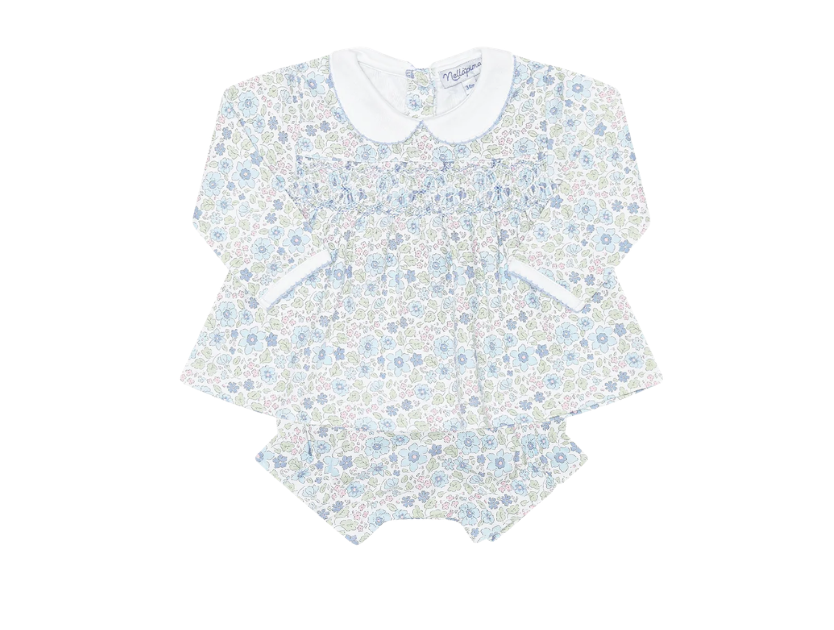 Nellapima Blue Meadow Smocked Dress Set