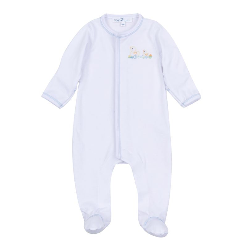 Magnolia Baby Vintage Duckie Pull Toy Footie- Blue
