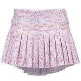 Azarhia Pretty in Pink Flowers Mini Pleated Skort