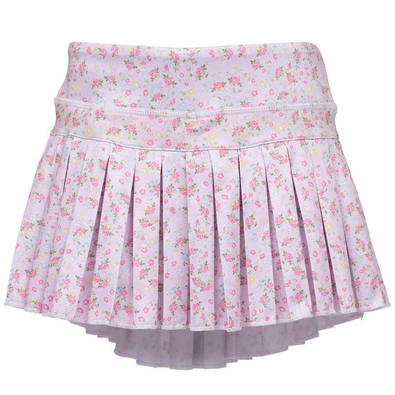 Azarhia Pretty in Pink Flowers Mini Pleated Skort