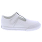 Footmates Drew Shoe - White Leather with Gray Trim