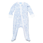 Joy Street Houston Zipped Footie- Buffalo Bayou Blue