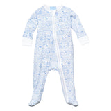 Joy Street Houston Zipped Footie- Buffalo Bayou Blue
