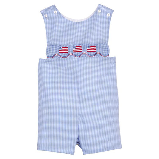Little English Smocked Shortall- Flags