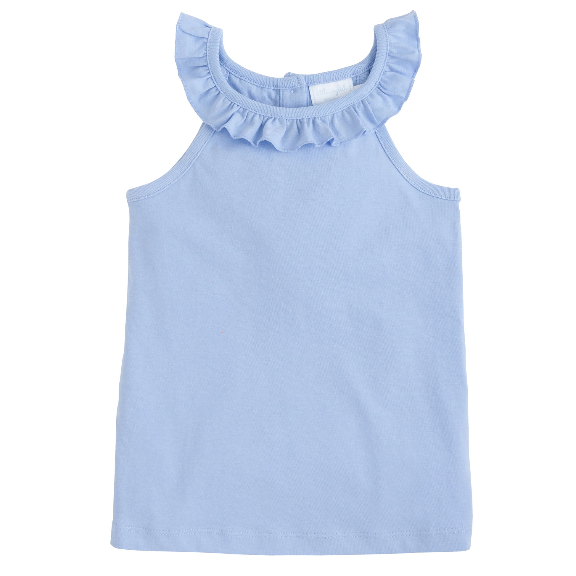 Little English Ruffled Tank - Light Blue