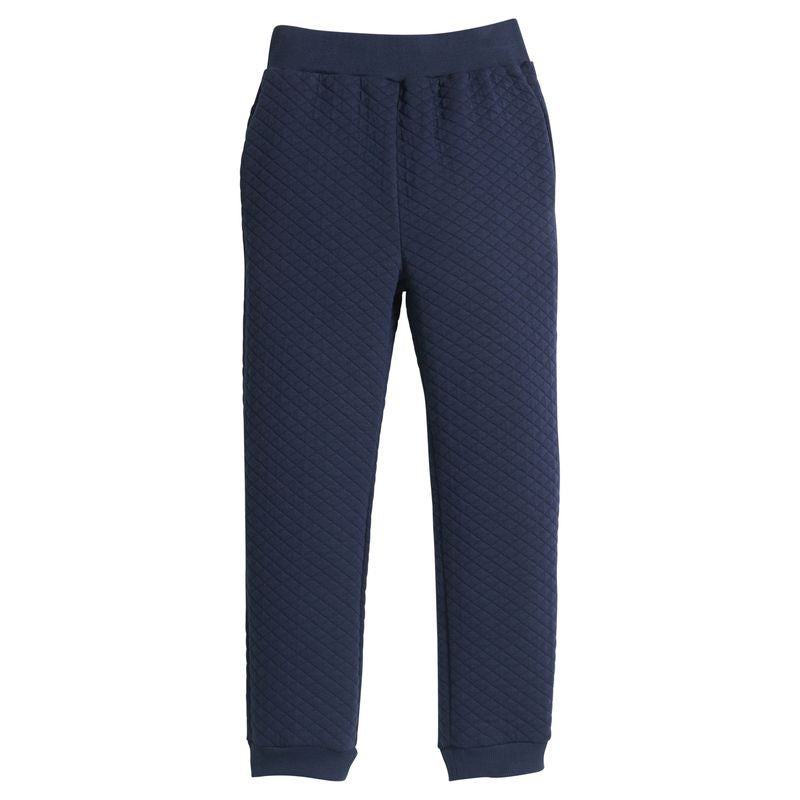 Little English Classic Quilted Jogger- Navy
