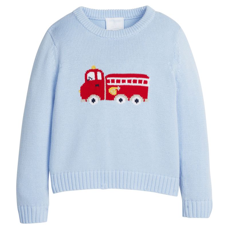 Intarsia Sweater- Fire Truck