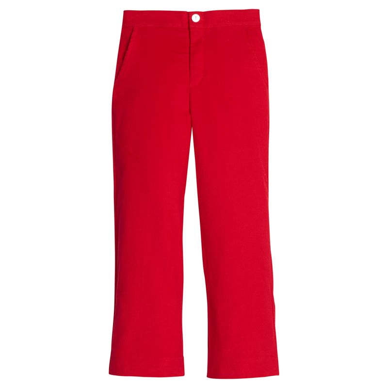Little English Pull On Pant- Red Corduroy