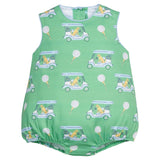 Little English Round Neck Bubble- Blue Paws on Par