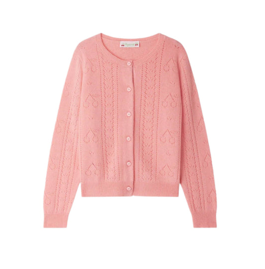 Bonpoint Josiane Rose Cherry Cashmere Cardigan