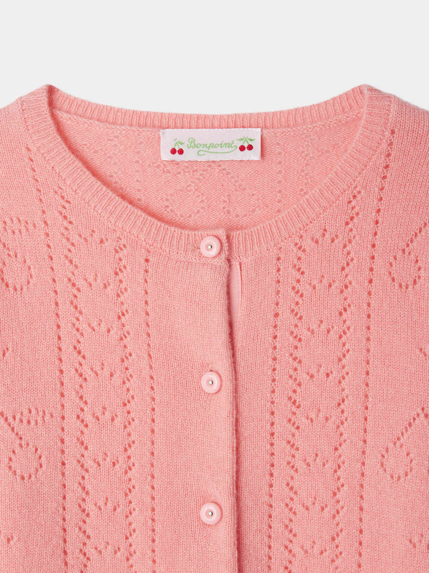 Bonpoint Josiane Rose Cherry Cashmere Cardigan