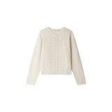 Juka cardigan with fancy stitch in wool and cashmere made by Bonpoint