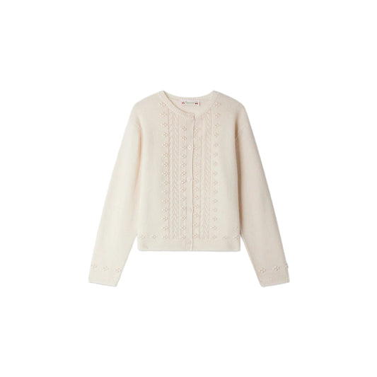 Juka cardigan with fancy stitch in wool and cashmere made by Bonpoint
