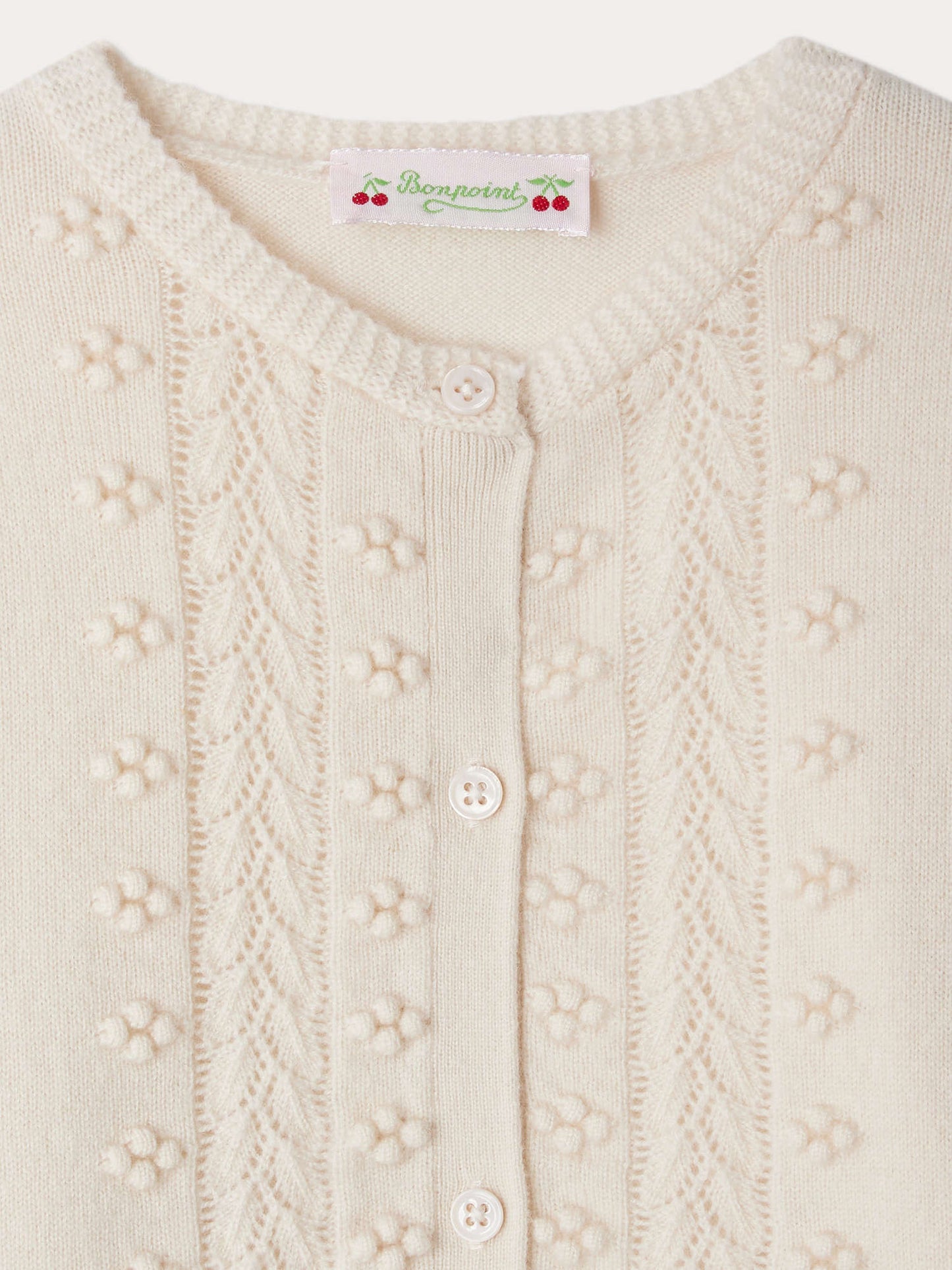 Juka cardigan with fancy stitch in wool and cashmere made by Bonpoint
