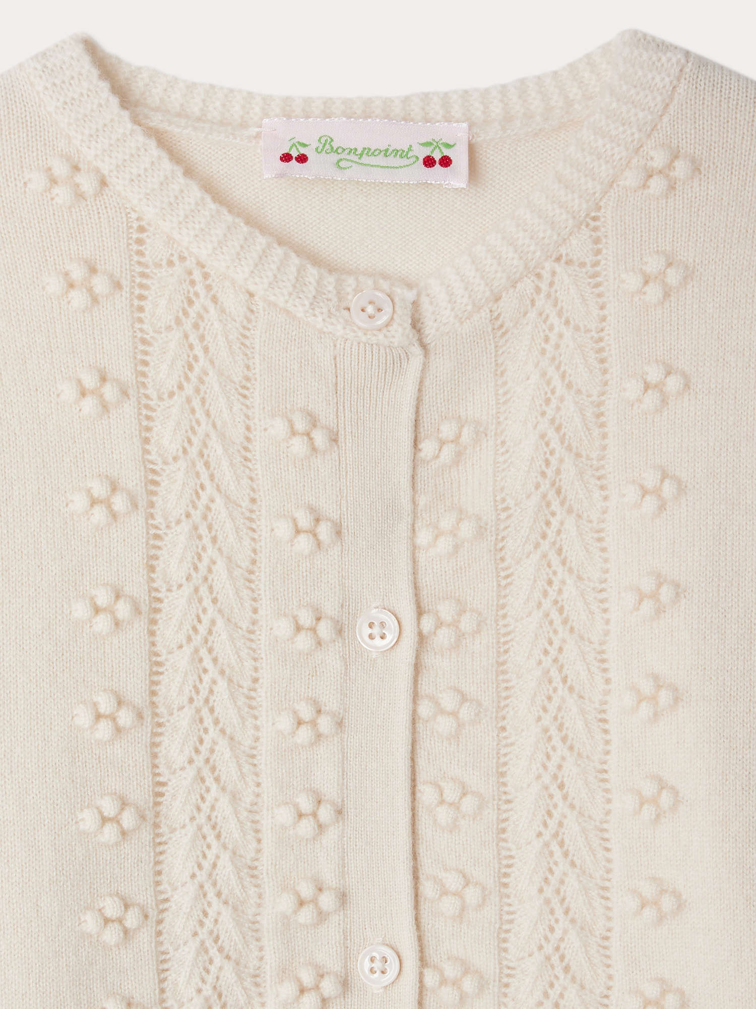 Juka cardigan with fancy stitch in wool and cashmere made by Bonpoint