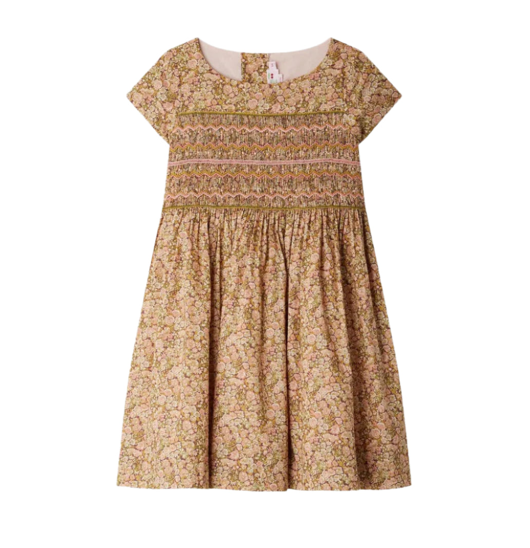 Rose Camelia Smocked Liberty Duchesse Dress