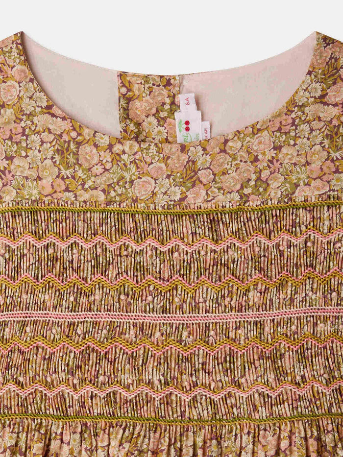 Rose Camelia Smocked Liberty Duchesse Dress