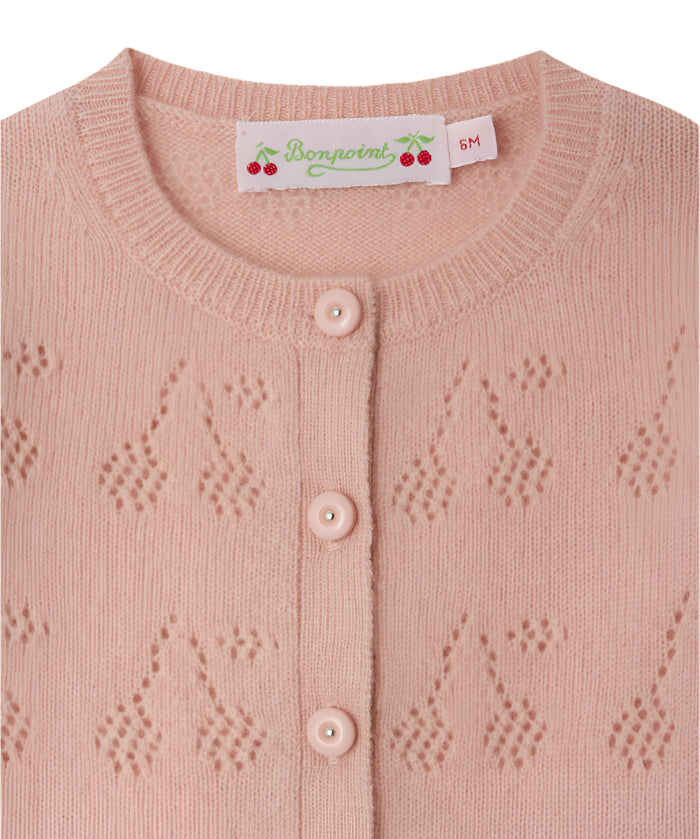 Bonpoint Gwenoli Rose Cashmere Cardigan