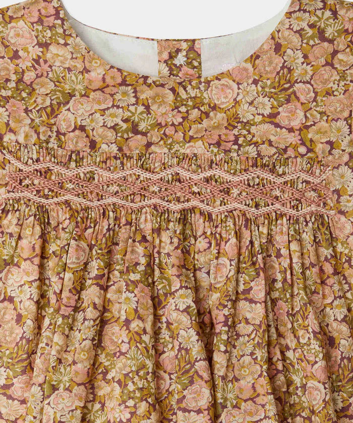 Bonpoint Pink Camelia Felicie Smocked Liberty Dress